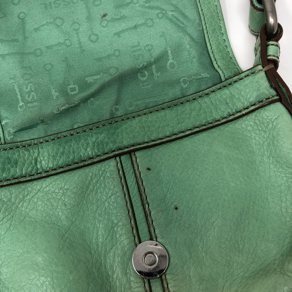 Vintage Fossil Pistachio Mint Green Crossbody Bag - Picture 6 of 8